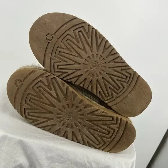 Women's UGG Australia Classic Cardy Sz 7 Knit Sweater Cream Woven‎ Button Boots - Picture 10 of 10